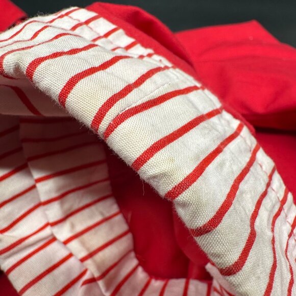 Vintage Jacket Small Herman Kay Red Detachable Hooded Stripes Long Retro 1980s - Picture 8 of 10